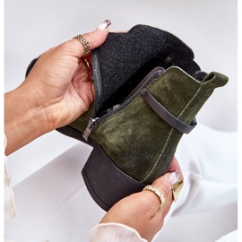 Zazoo 60478 Bottes à talons hauts en daim, isolées, fermées par une fermeture éclair, vert foncé 8