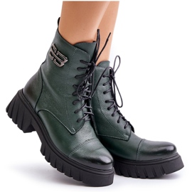 Zazoo 60486 Bottes de travail isolées en cuir, vert foncé 10