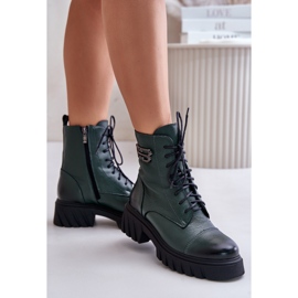 Zazoo 60486 Bottes de travail isolées en cuir, vert foncé 6