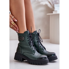 Zazoo 60486 Bottes de travail isolées en cuir, vert foncé 9
