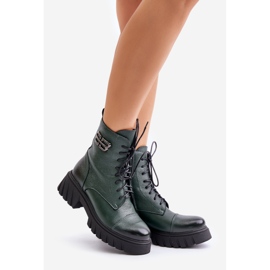 Zazoo 60486 Bottes de travail isolées en cuir, vert foncé 1