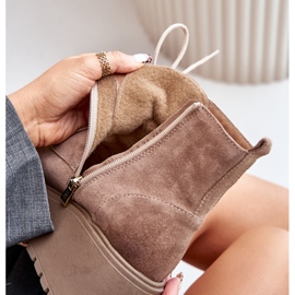 Zazoo 60499 Bottes Femme En Daim Sur Plateforme Et Compensées Beige Chaud 9