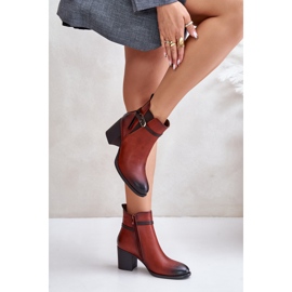 Jezzi Bottines à Talons Hauts Femme Isolées à Bride Marron Zinithia brun 6