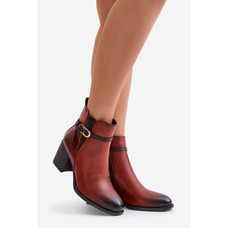 Jezzi Bottines à Talons Hauts Femme Isolées à Bride Marron Zinithia brun 1