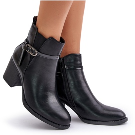 Jezzi Bottines À Talons Hauts Pour Femme, Isolées, Avec Bride, Noir Zinithia le noir 9