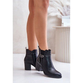 Jezzi Bottines À Talons Hauts Pour Femme, Isolées, Avec Bride, Noir Zinithia le noir 3