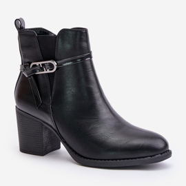 Jezzi Bottines À Talons Hauts Pour Femme, Isolées, Avec Bride, Noir Zinithia le noir 7