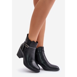 Jezzi Bottines À Talons Hauts Pour Femme, Isolées, Avec Bride, Noir Zinithia le noir 1