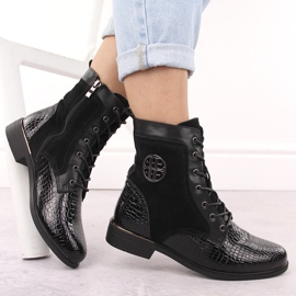 Bottines femme en cuir verni noir Filippo DBT4917 le noir 4
