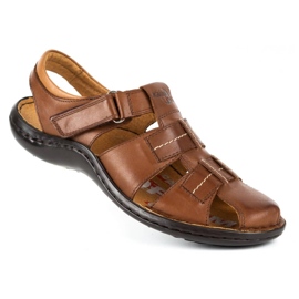 Kampol Sandales cuir homme 220KAM marron brun 2 Kampol Sandales cuir homme 220KAM marron brun 2