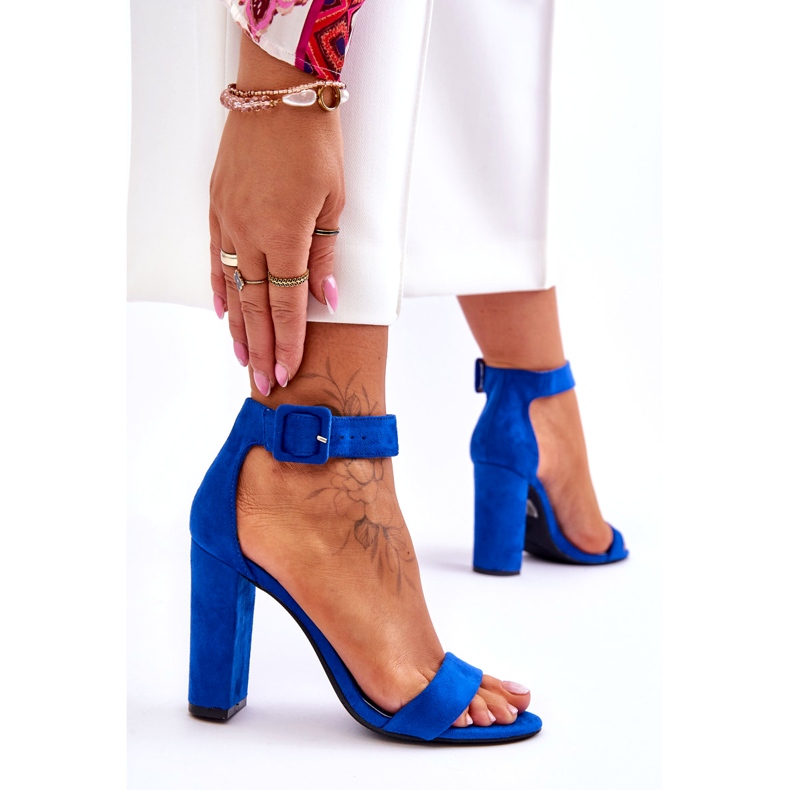 Talons femmes en daim féminin bleu foncé 3