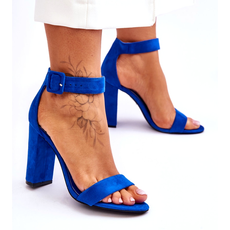 Talons femmes en daim féminin bleu foncé 2