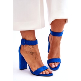 Talons femmes en daim féminin bleu foncé 1