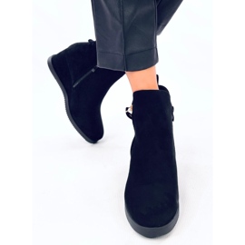 Paxten Bottines compensées en daim noir le noir 4