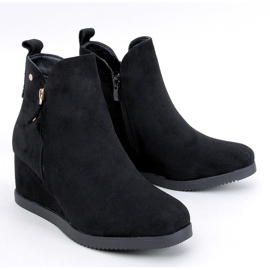 Paxten Bottines compensées en daim noir le noir 1