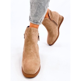 Paxten Bottines compensées en daim kaki beige 2
