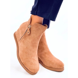 Bottines compensées en daim Paxten Camel beige 5