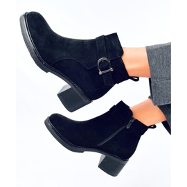 Duncans Bottines noires à talons bas le noir 5