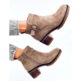 Duncans Bottines à talons bas kaki beige 5