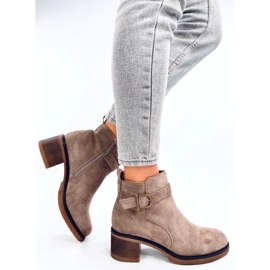 Duncans Bottines à talons bas kaki beige 3