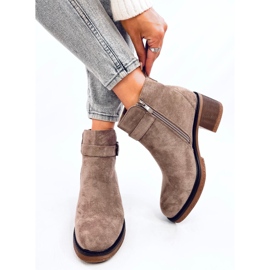 Duncans Bottines à talons bas kaki beige 2