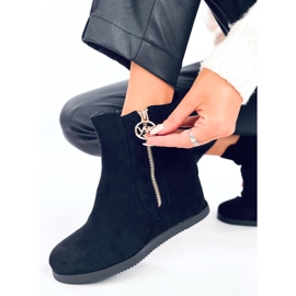 Vavin Bottines compensées noires avec fermeture éclair dorée le noir 5