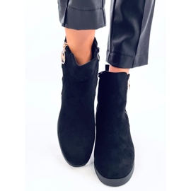 Vavin Bottines compensées noires avec fermeture éclair dorée le noir 2