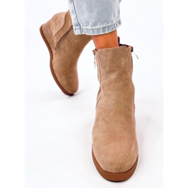 Bottines compensées Vavin Kaki avec zip doré beige 2