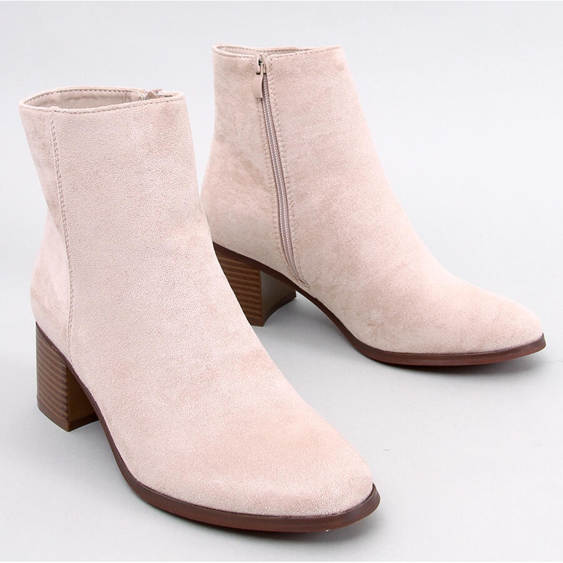 Bottines à talons hauts classiques Annie Beige 1