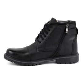 Olivier Chaussures d'hiver homme Bottines à lacets 136GT, noir 1