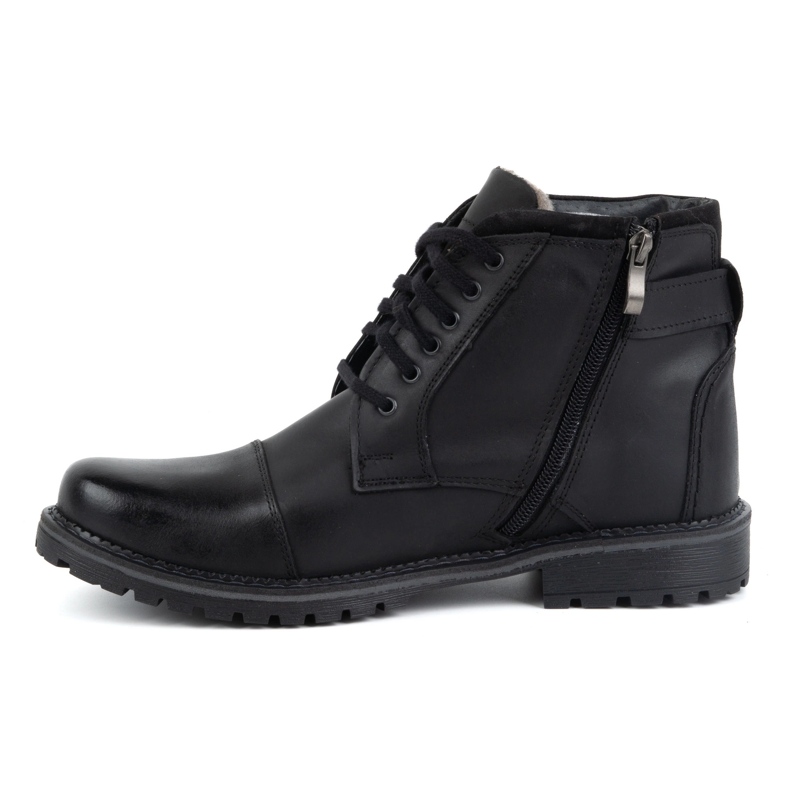 Olivier Chaussures d'hiver homme Bottines à lacets 136GT, noir 1