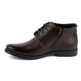 Boots cuir hiver homme, marron foncé, 336LU - Olivier Shoes brun 1