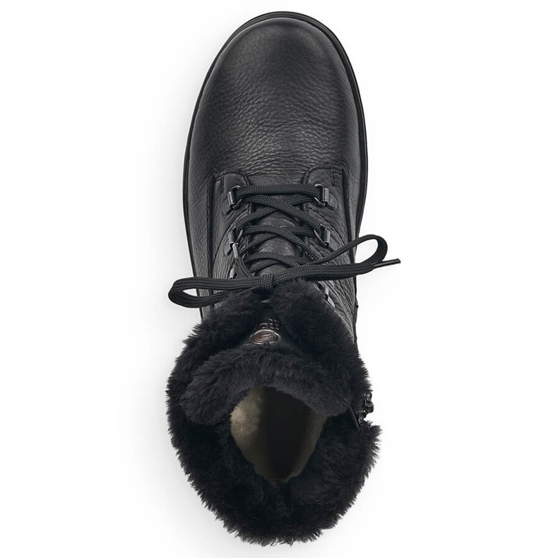 Bottines isolées en cuir noir pour femme Remonte R8480-01 le noir 1