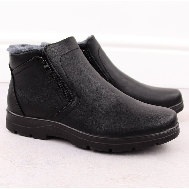 Bottes isolées à fermeture éclair pour hommes, noires Unisoft 8005 1