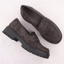Mocassins femme en daim, gris Potocki 12437 3