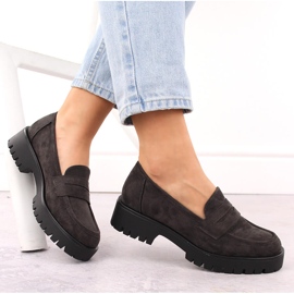 Mocassins femme en daim, gris Potocki 12437 4