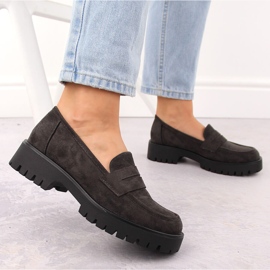 Mocassins femme en daim, gris Potocki 12437 5