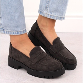 Mocassins femme en daim, gris Potocki 12437 6