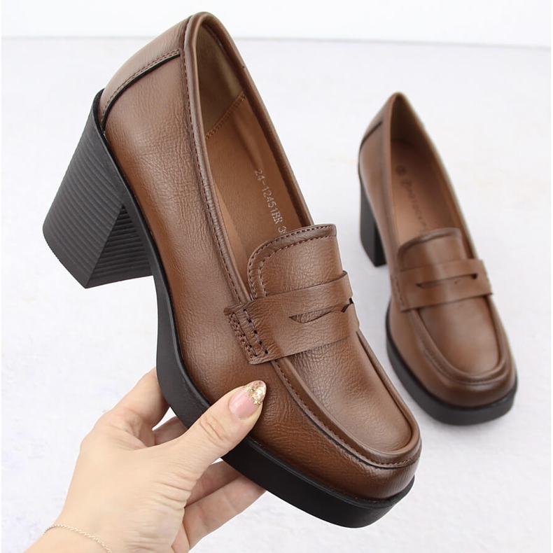 Chaussures à talons hauts pour femmes, marron Potocki 12451 brun 1 Chaussures à talons hauts pour femmes, marron Potocki 12451 brun 1