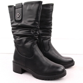 Bottines à talons hauts pour femmes, noires, Unisoft 7993 1