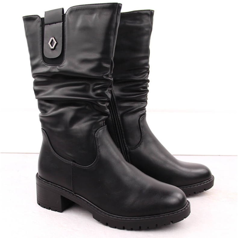 Bottines à talons hauts pour femmes, noires, Unisoft 7993 le noir 1