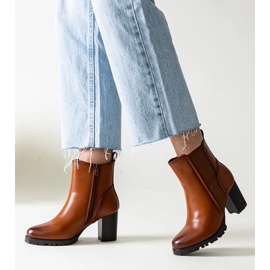 Bottines marron en cuir écologique Zinah brun 1