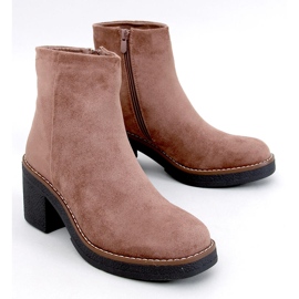 Bottines à talon large en daim Eliza Kaki beige 2