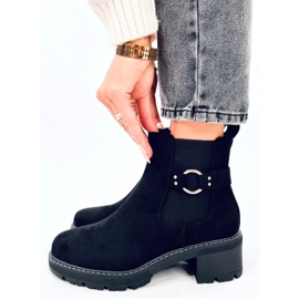 Airon Bottines Chelsea à talons bas noires 1