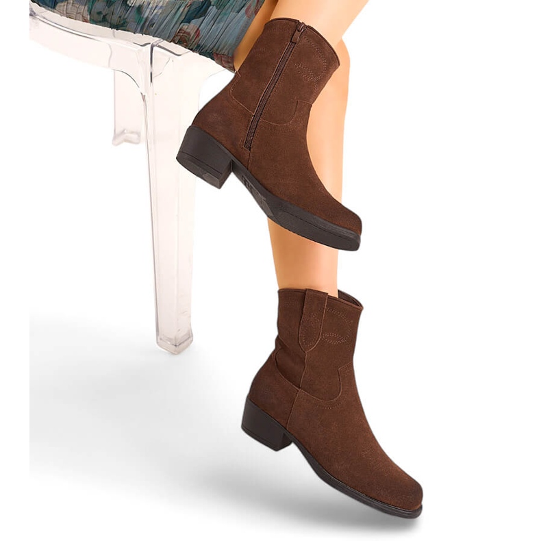 Bottes de cowboy pour femmes en cuir marron par Sergio Leone BT284-S brun 2