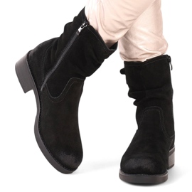 Bottines en cuir suédé noir pour femmes de Sergio Leone BT355-S 1