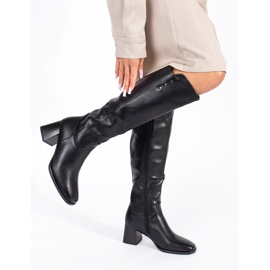Bottines à talons en daim noir le noir 4