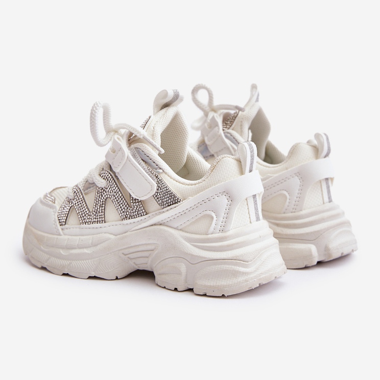 Baskets enfant avec strass, blanc Rianalla blanche 2