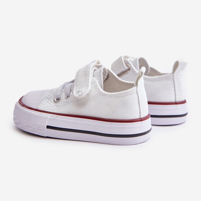 Baskets enfant en tissu à scratch blanches Daloma 2