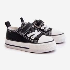 Baskets enfant en tissu avec velcro, Noir Daloma le noir 1